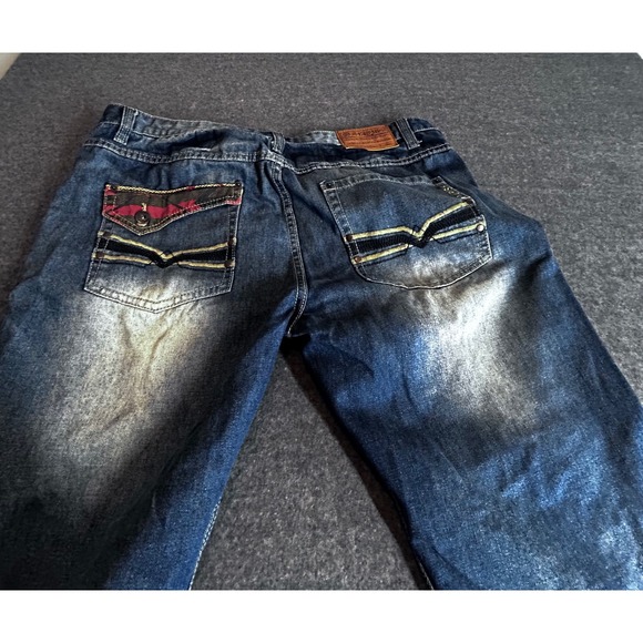Parish Nation Distressed Denim Jeans Mens Size 40 Blue Wash Embellished Pockets - Picture 4 of 16
